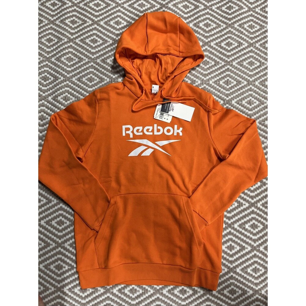NWT Reebok Classic Big Logo Hoodie Sweatshirt Orange Size‎ S Retail $60